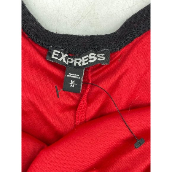 Express Women's Long Sleeve Black Red Striped Knit Sequin Sweater Dress Size M - Picture 6 of 15